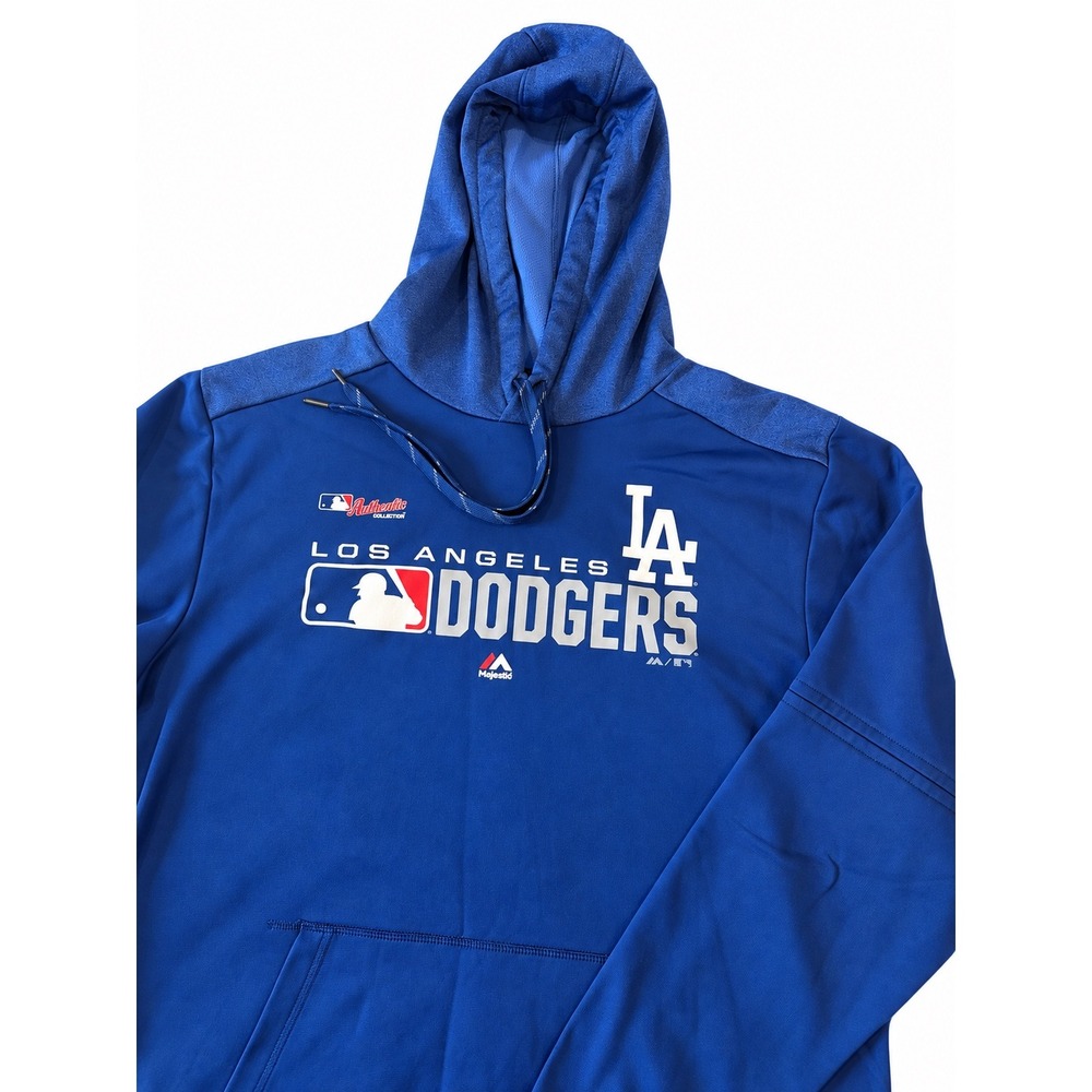 Majestic Los Angeles Dodgers Hoodie Mens Large Blue MLB Authentic Collection